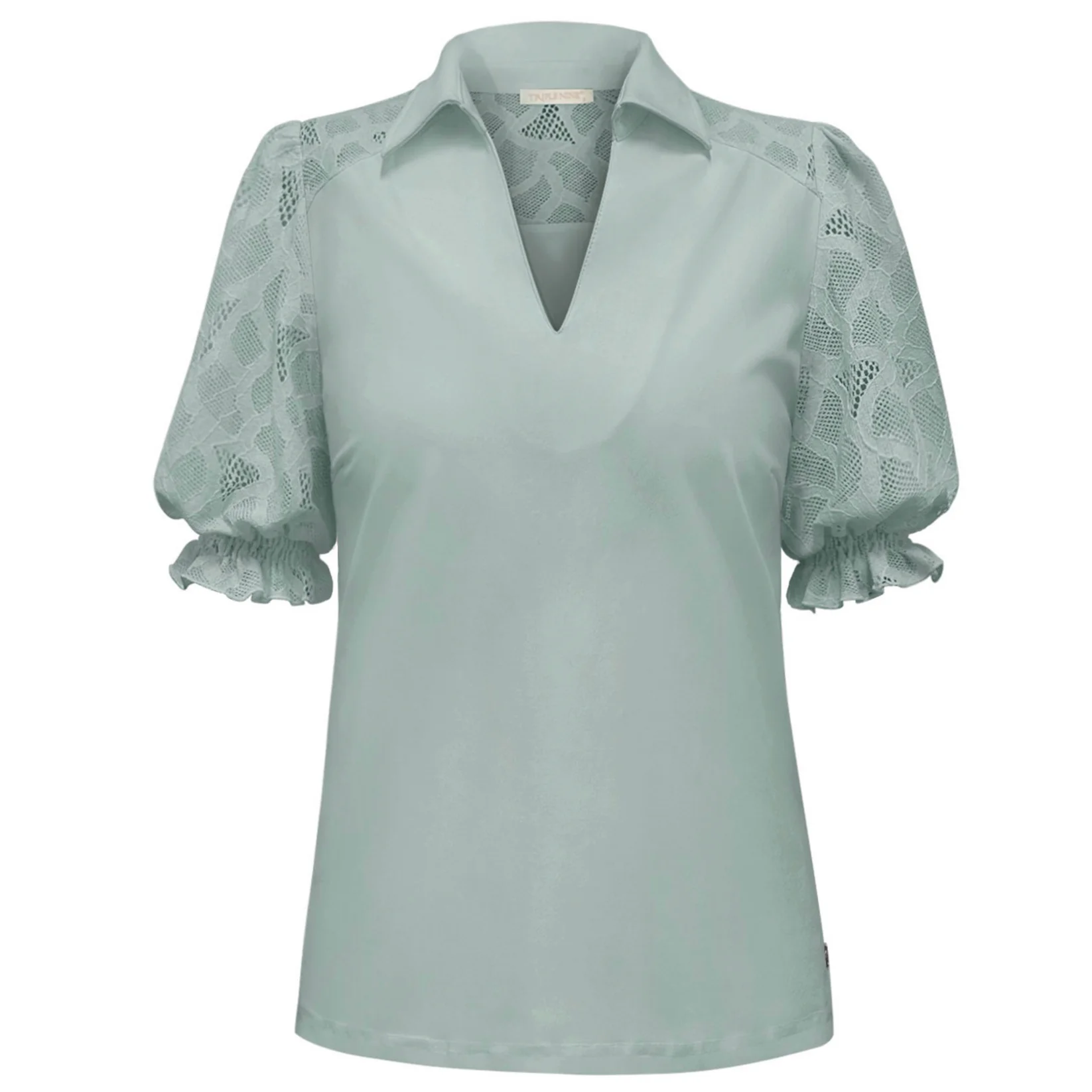 Triple Nine travel blouse crochet salie groen