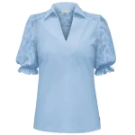 Triple Nine travel blouse crochet lichtblauw pre-order