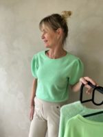 Trui korte mouw ronde hals groen