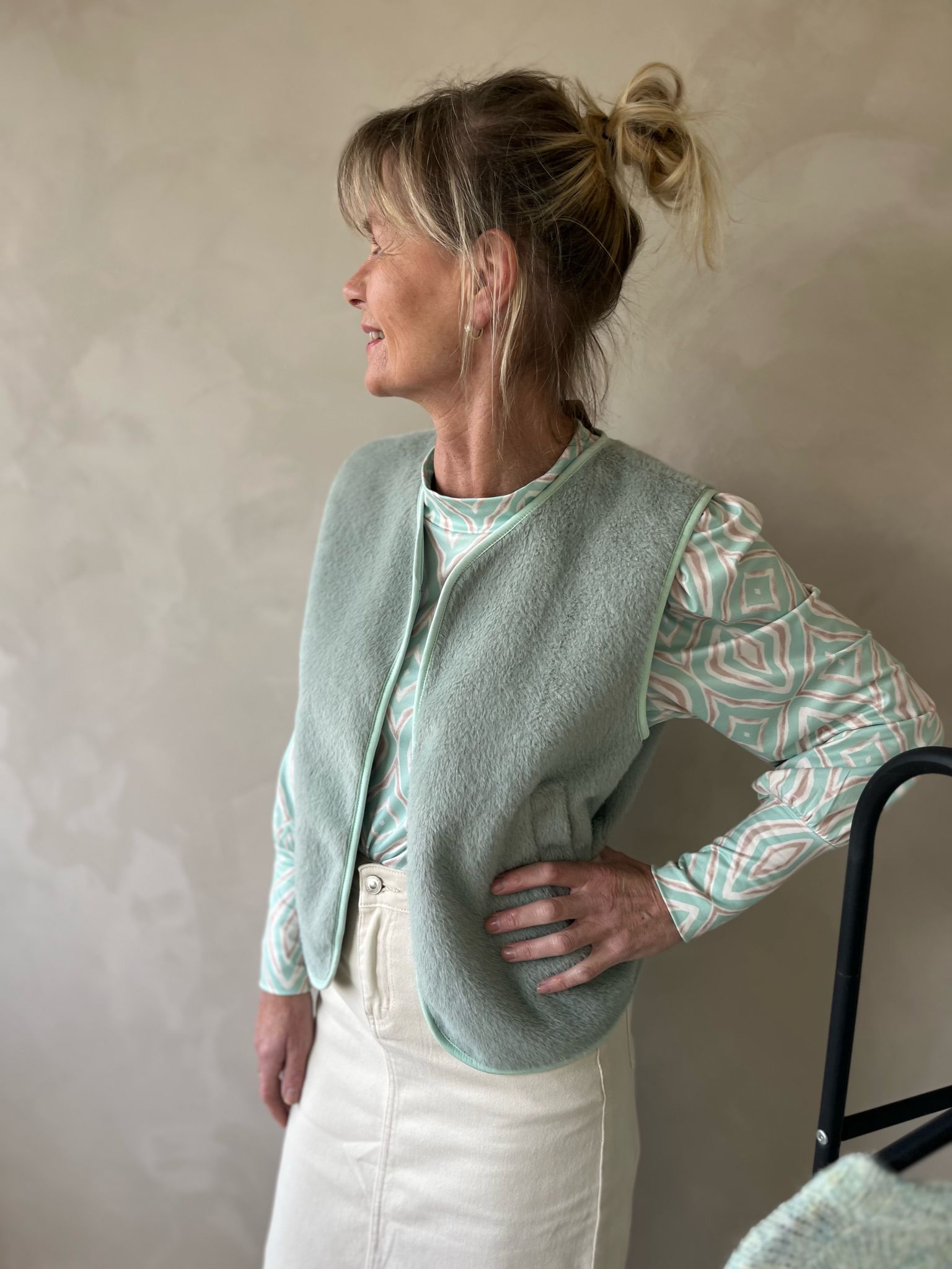 Bodywarmer fleur mint