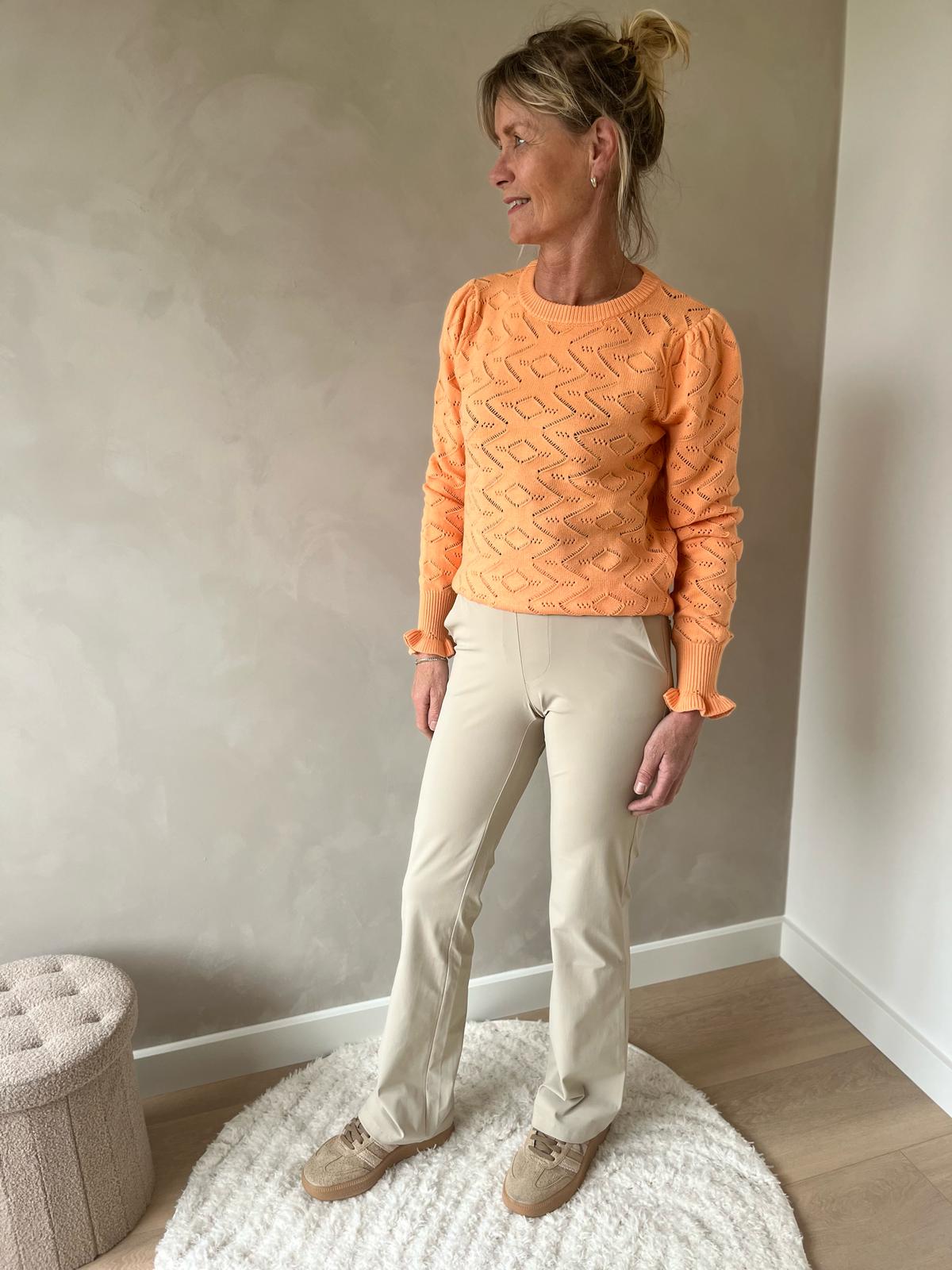 Azzuro trui gehaakt oranje