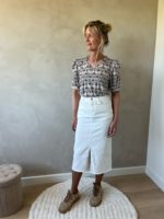 Spijkerrok met split offwhite