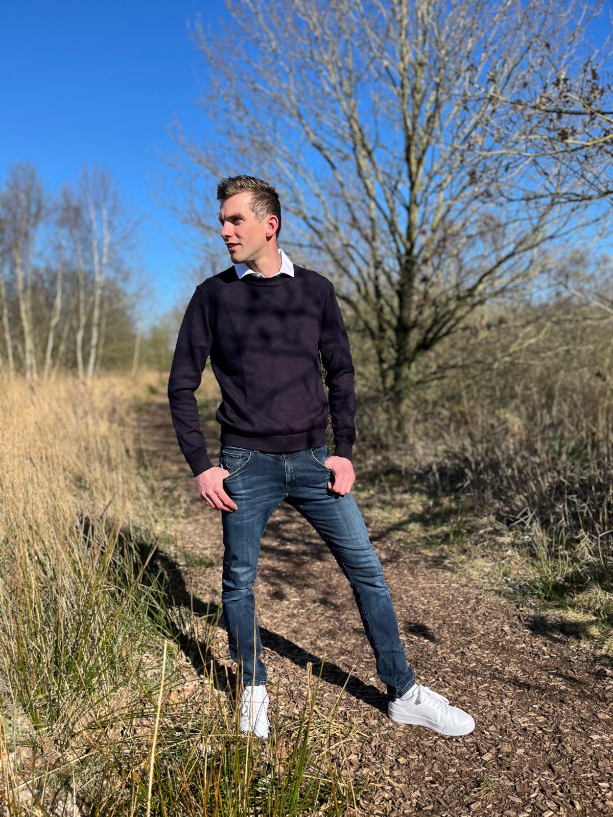 Heren pullover mi piace navy