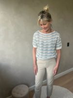 Triple Nine crochet streep licht blauw