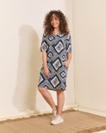 Fos jurk Linde square blauw