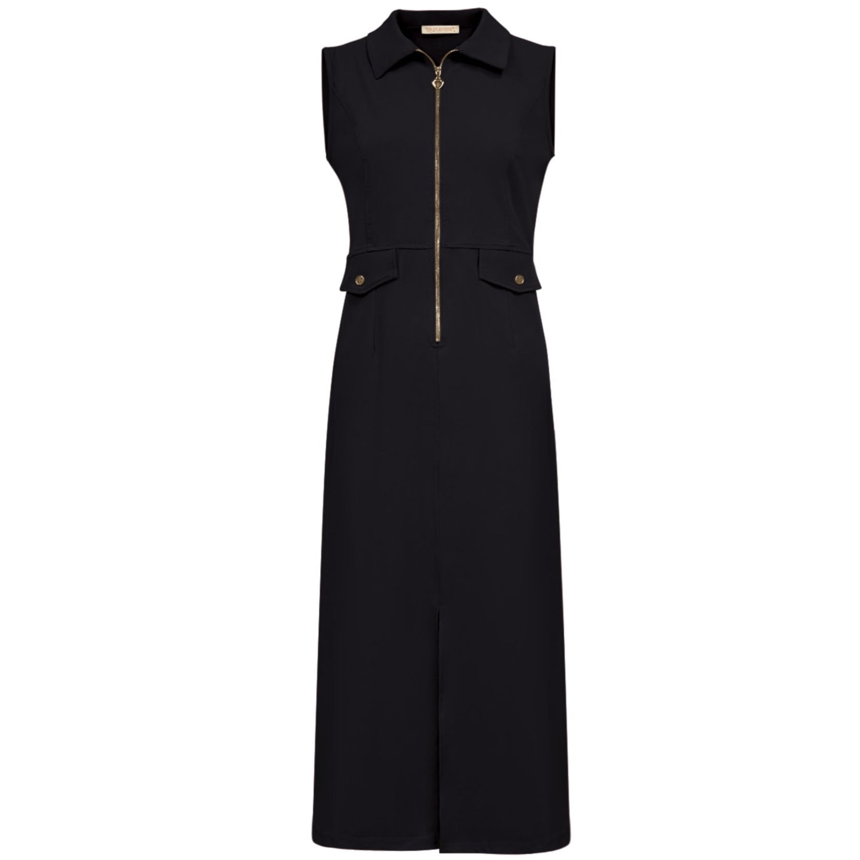 Triple Nine mouwloze travel jurk black