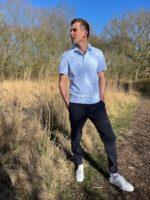 Heren travel polo shirt mi piace light blue