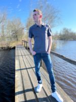 Heren travel polo shirt mi piace anthraciet