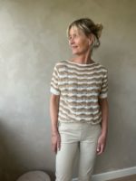 Triple Nine crochet streep beige