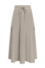 Triple Nine lange travel cargo rok beige
