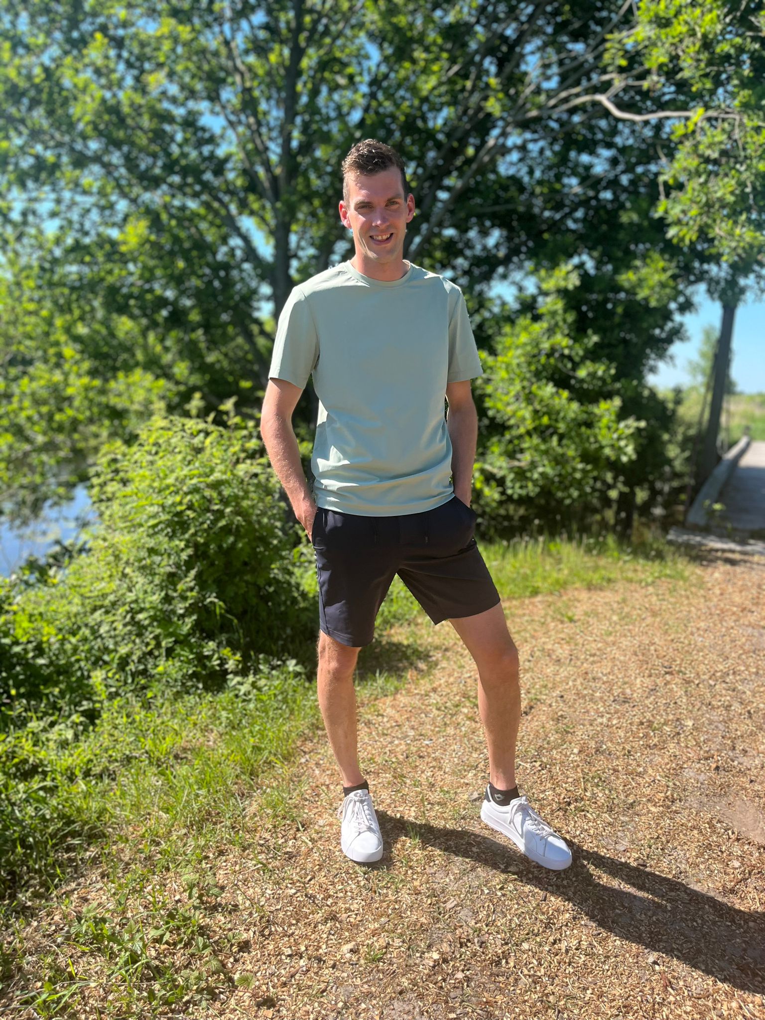 Heren travel t-shirt mi piace groen