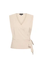 Mi Piace travel top mouwloos beige