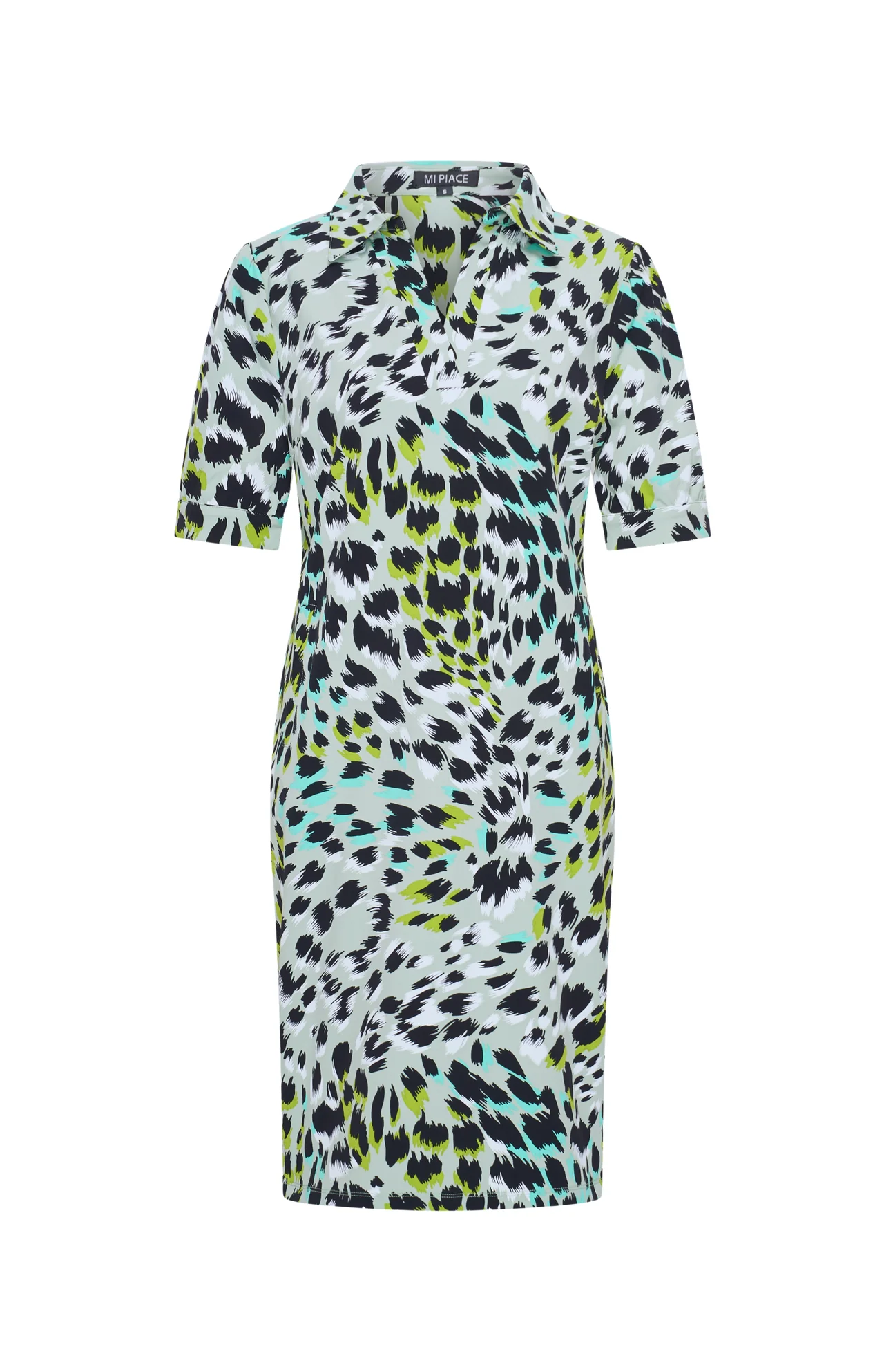 Mi Piace jurk faded camouflage print groen
