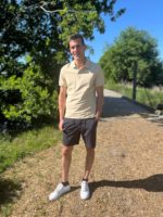 Heren travel polo shirt mi piace beige