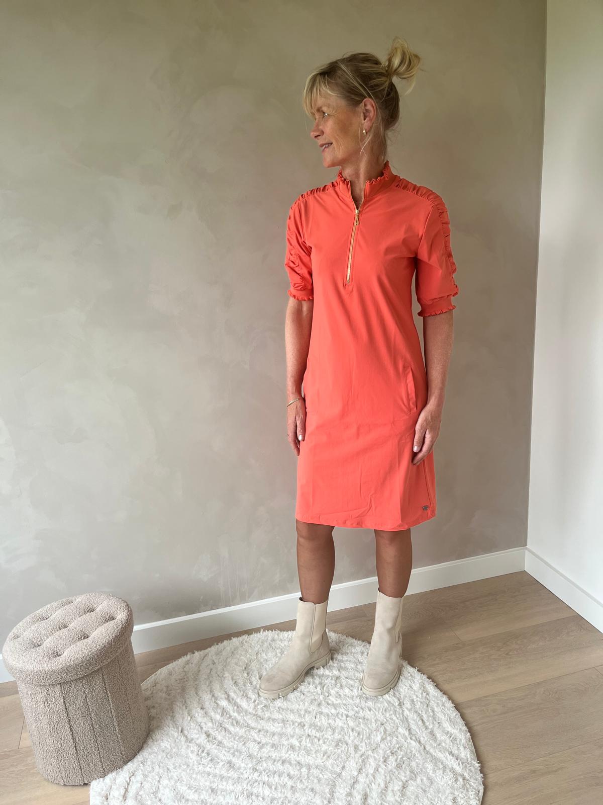 Triple Nine jurk mare koraal