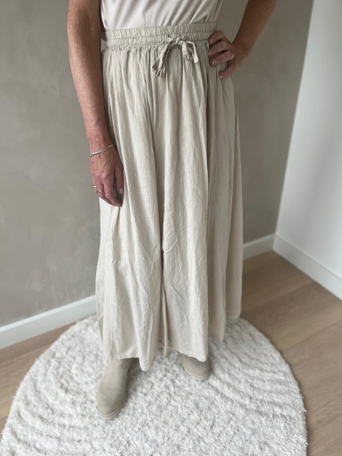 Beige luchtige rok