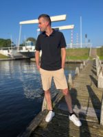 Heren travel polo shirt zip mi piace latte