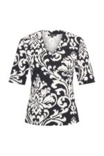 Mi Piace travel top v-neck ornament black