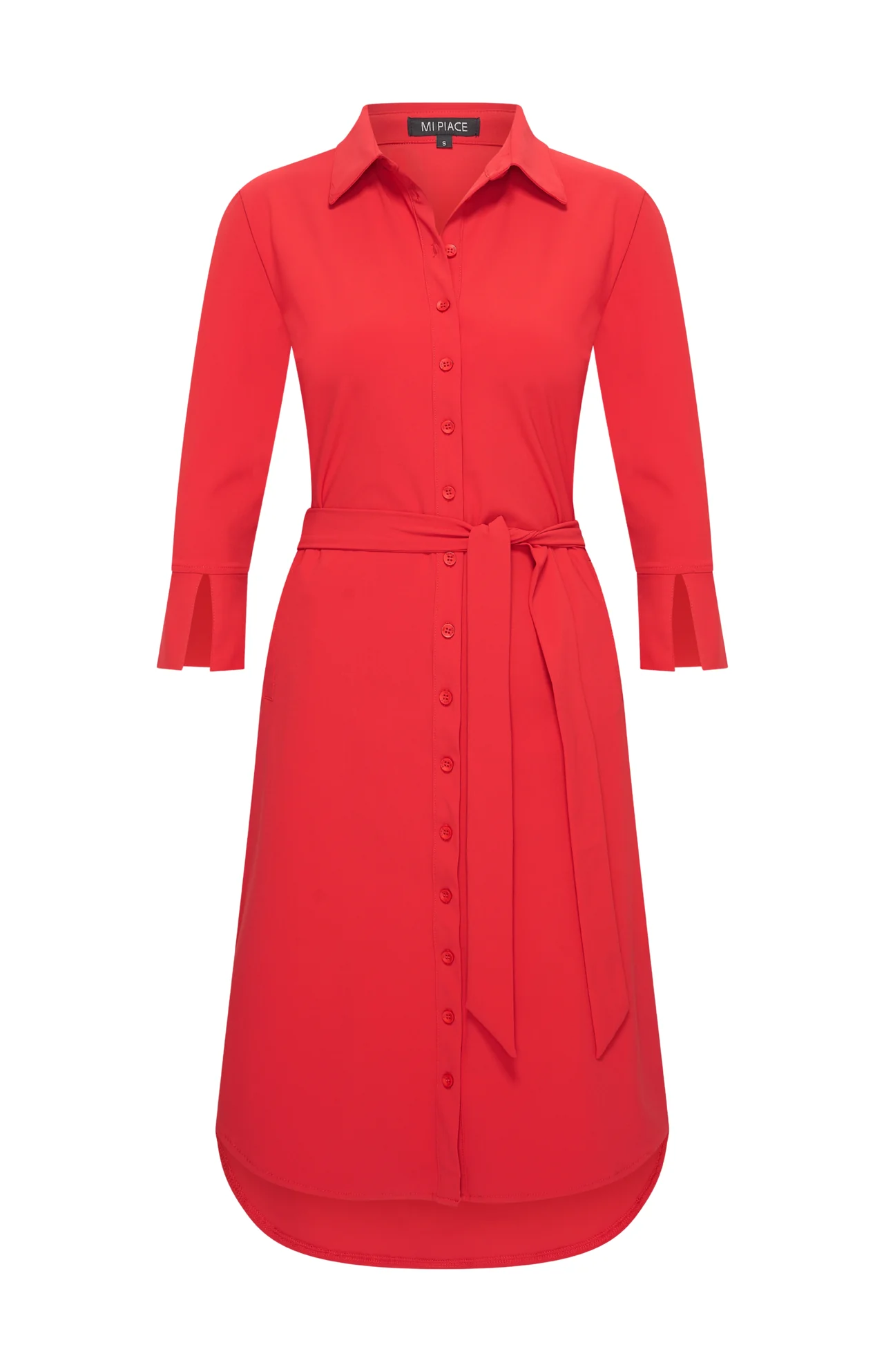 Mi Piace travel jurk drie kwart mouw rood