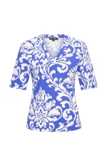 Mi Piace travel top v-neck ornament kobalt