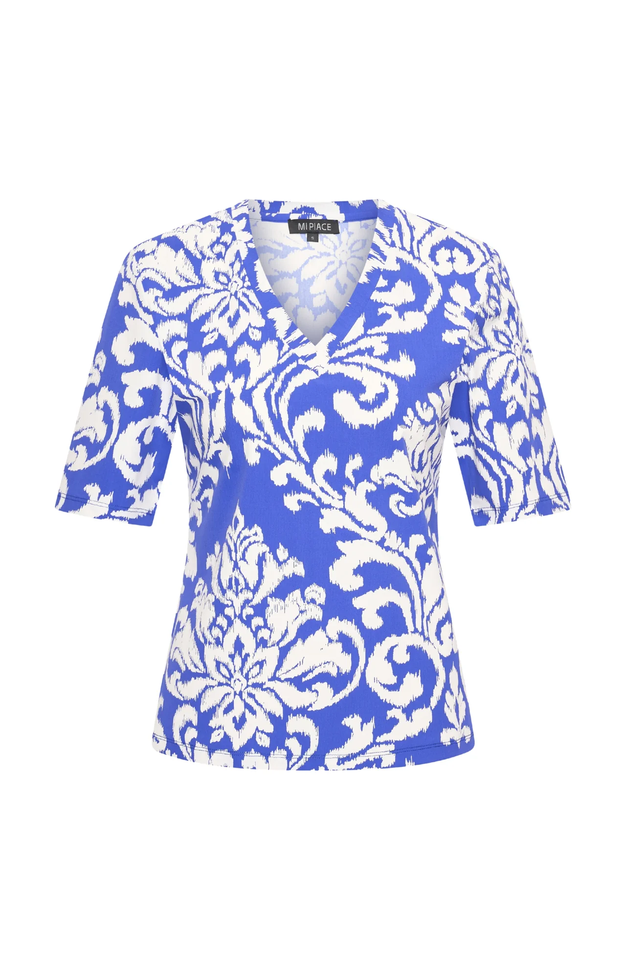Mi Piace travel top v-neck ornament kobalt