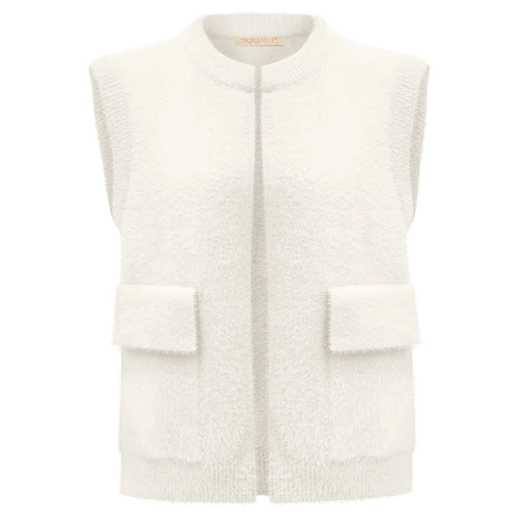 Triple Nine fluffy gilet creme