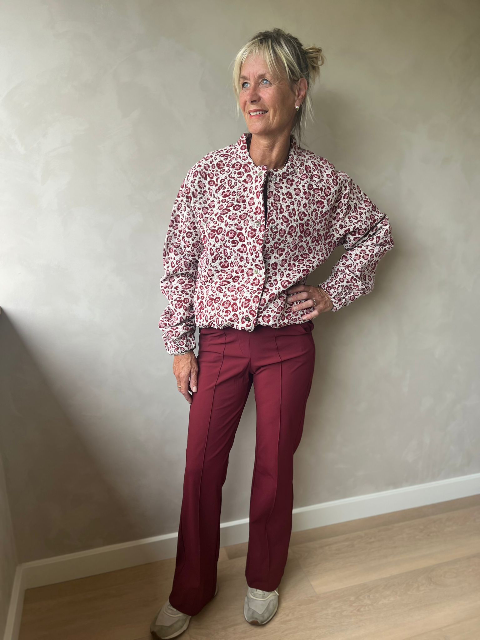 Azzuro bomber print leopard bordeaux