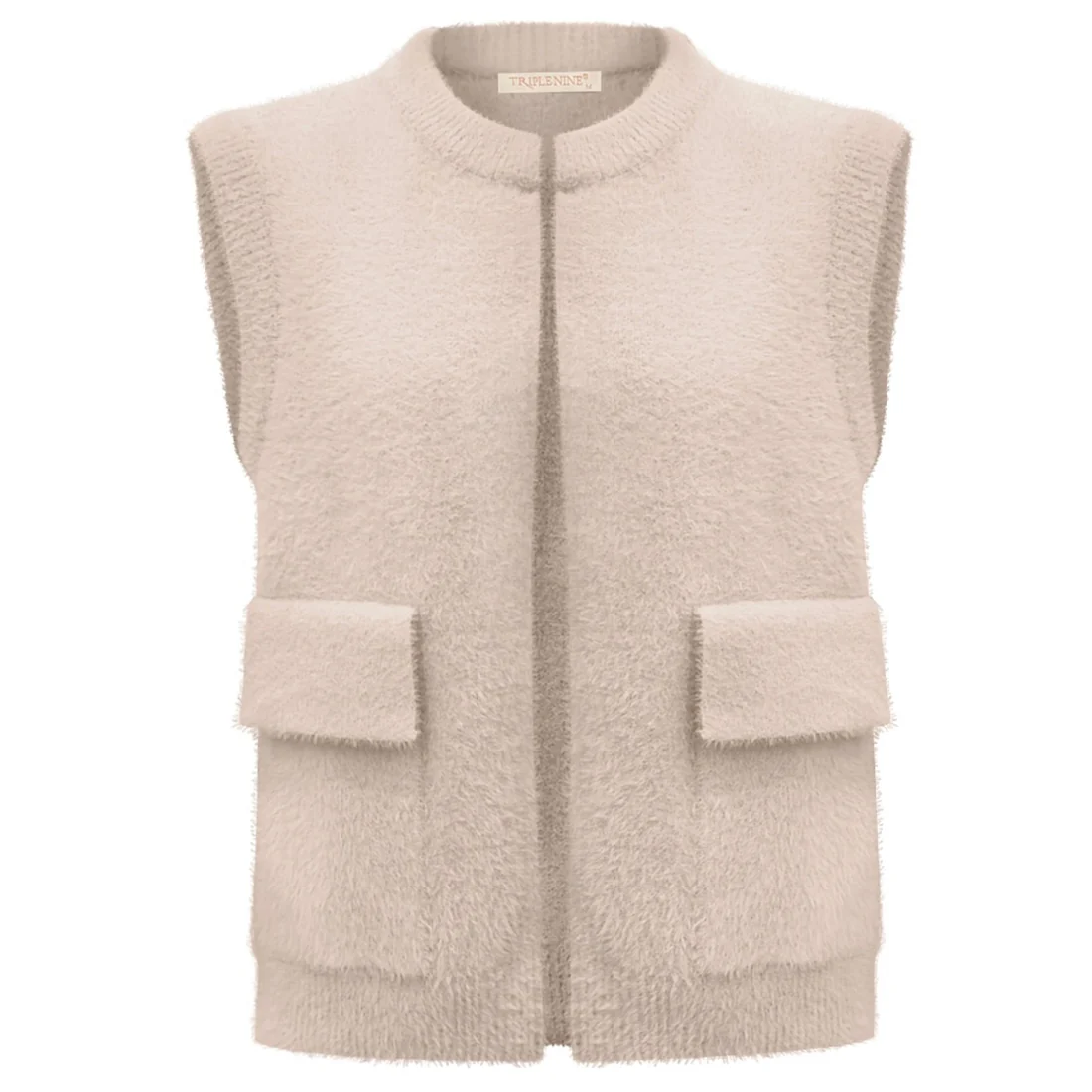 Triple Nine fluffy gilet beige
