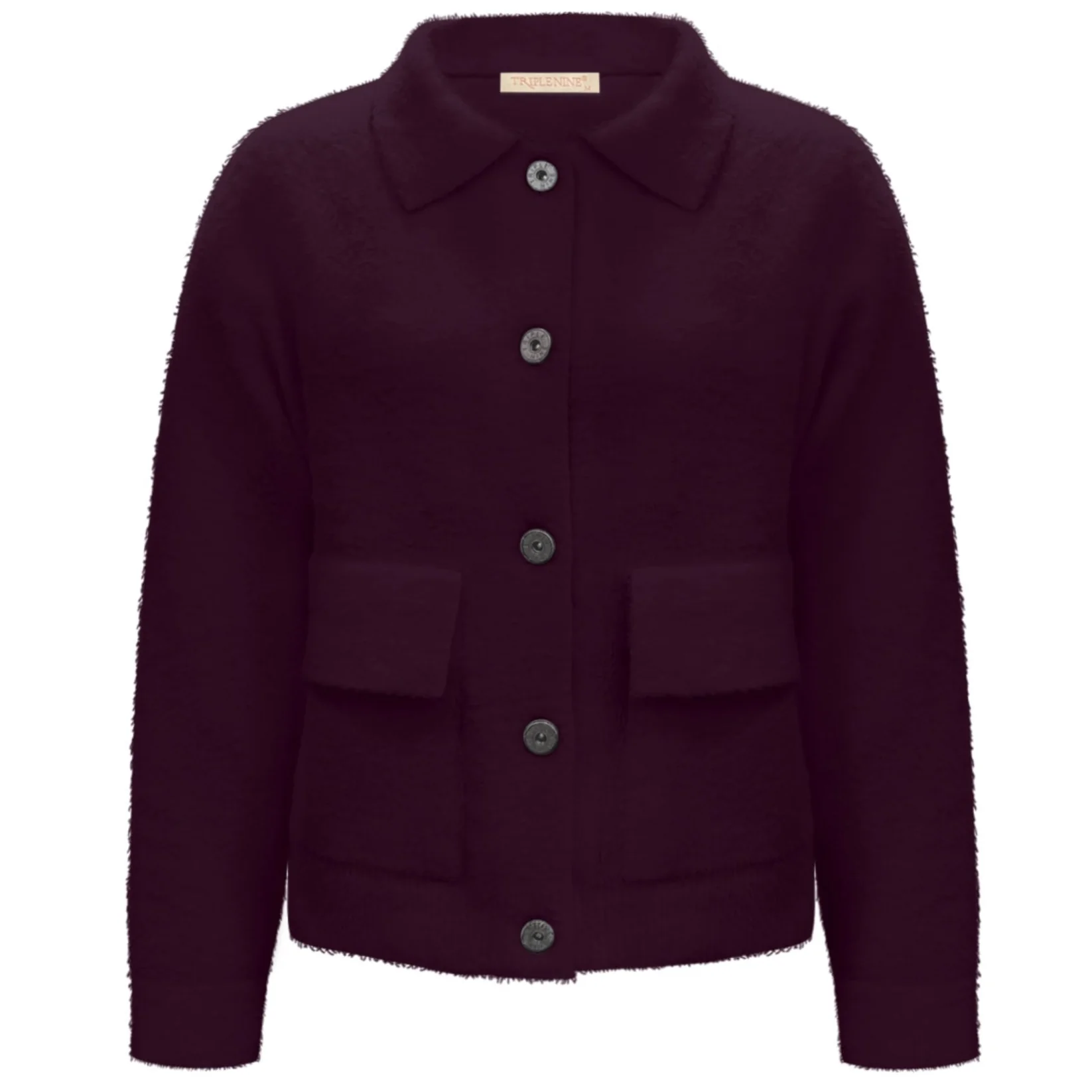 Triple Nine fluffy vest aubergine