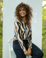 Fos Bella blouson brush strokes blauw