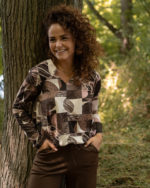 Fos Didi blouson geo grid bruin