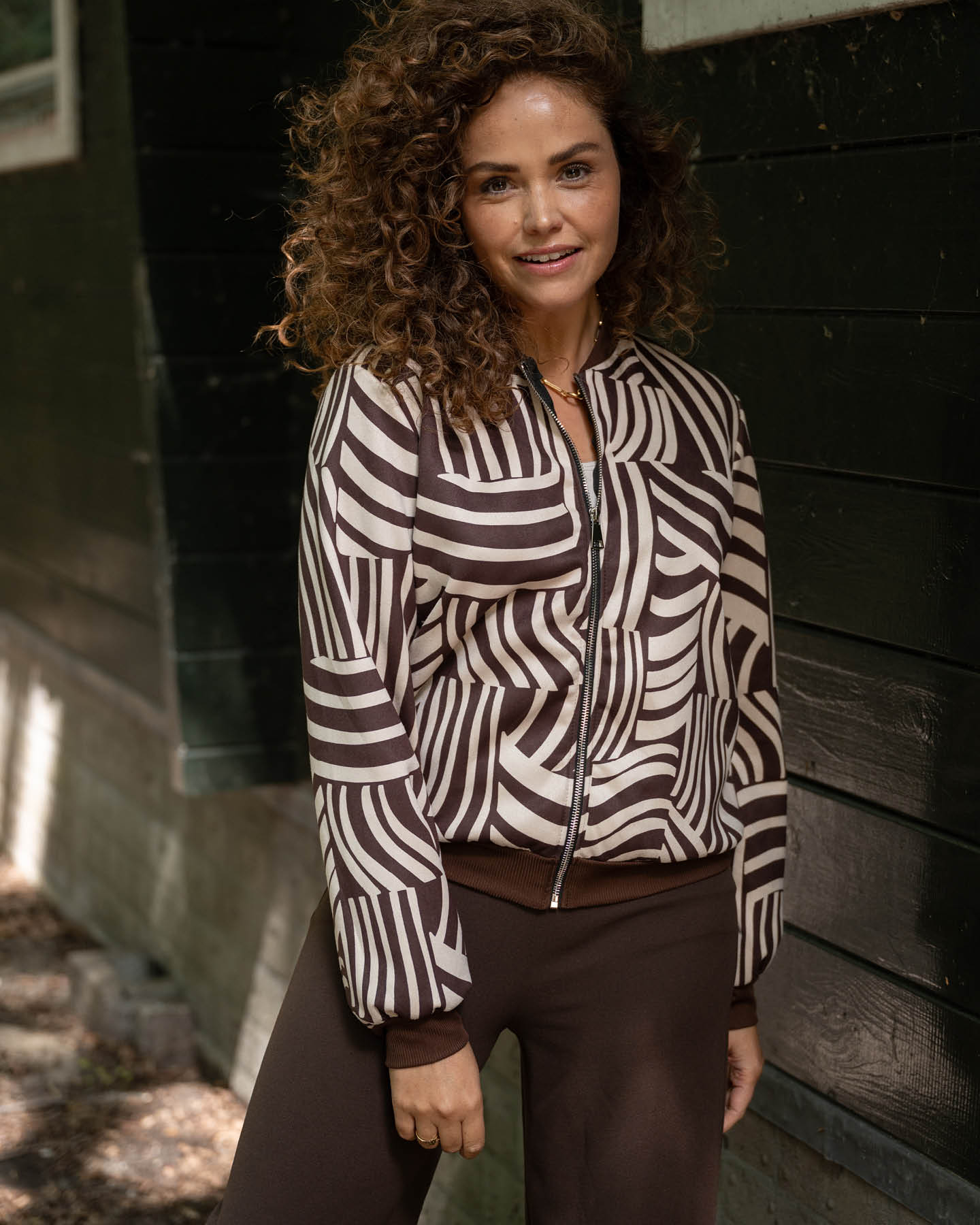 Fos bomberjack bambi patchwork lines bruin