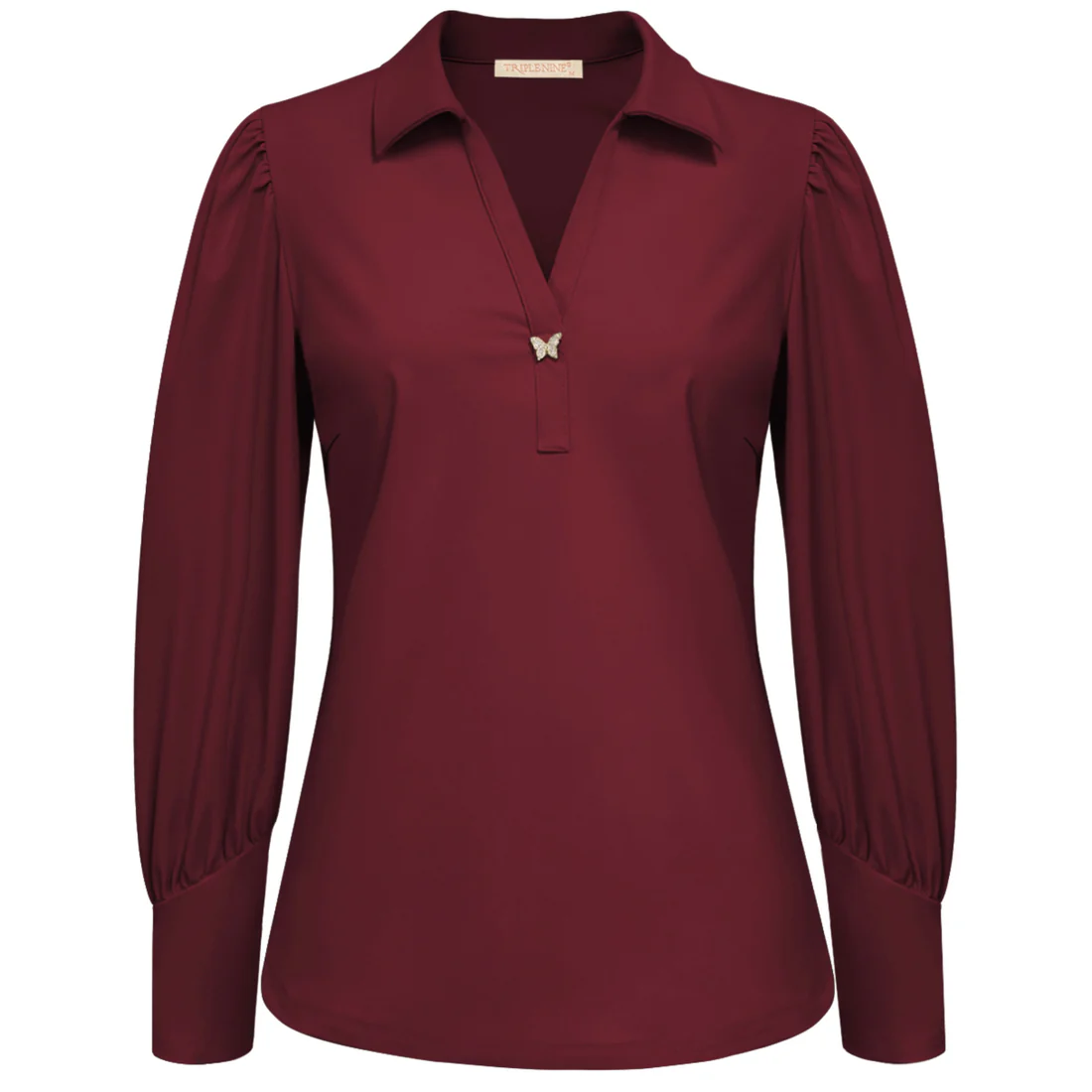 Triple Nine travel blouse vlinder bordeaux