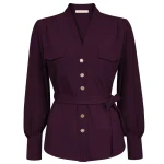 Triple Nine travel blouse megan aubergine