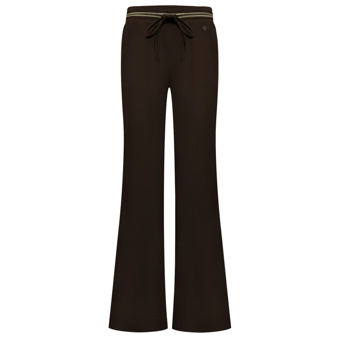 Triple Nine travel flared gouden bies donkerbruin