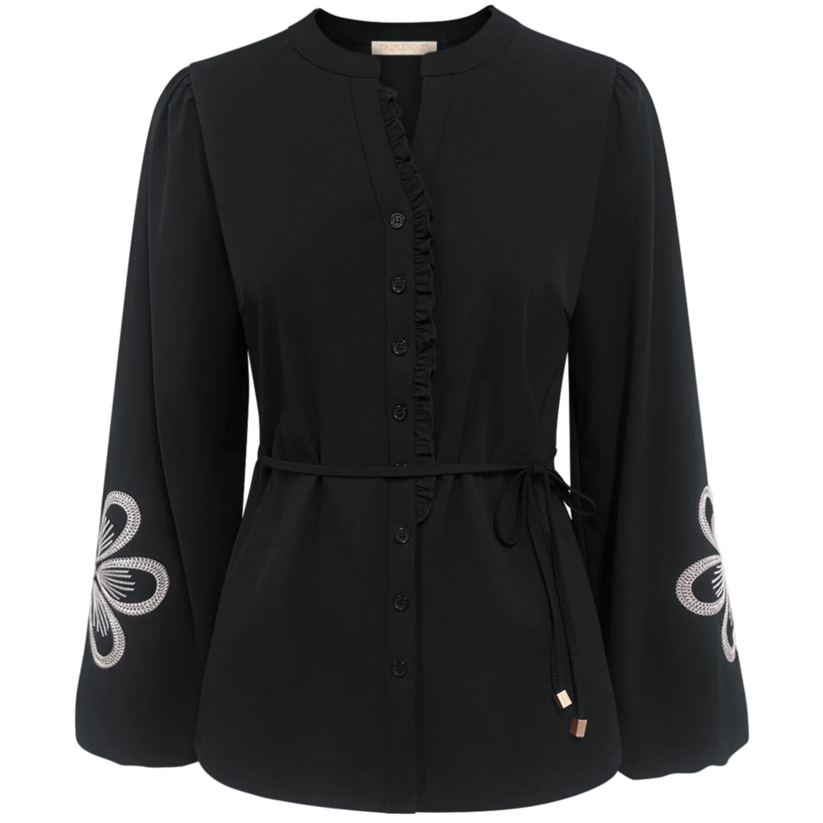 Triple Nine travel blouse bohemian zwart