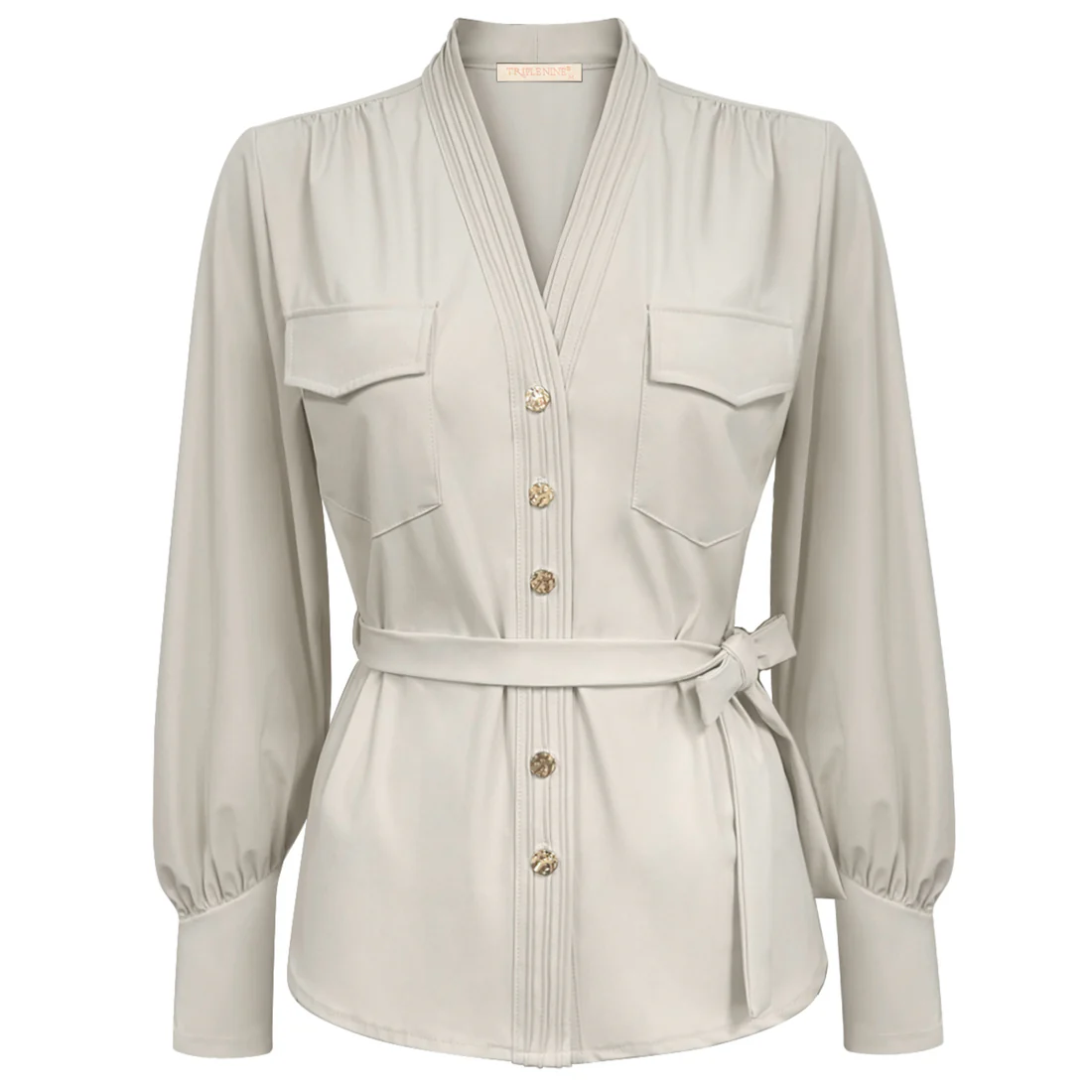 Triple Nine travel blouse megan beige