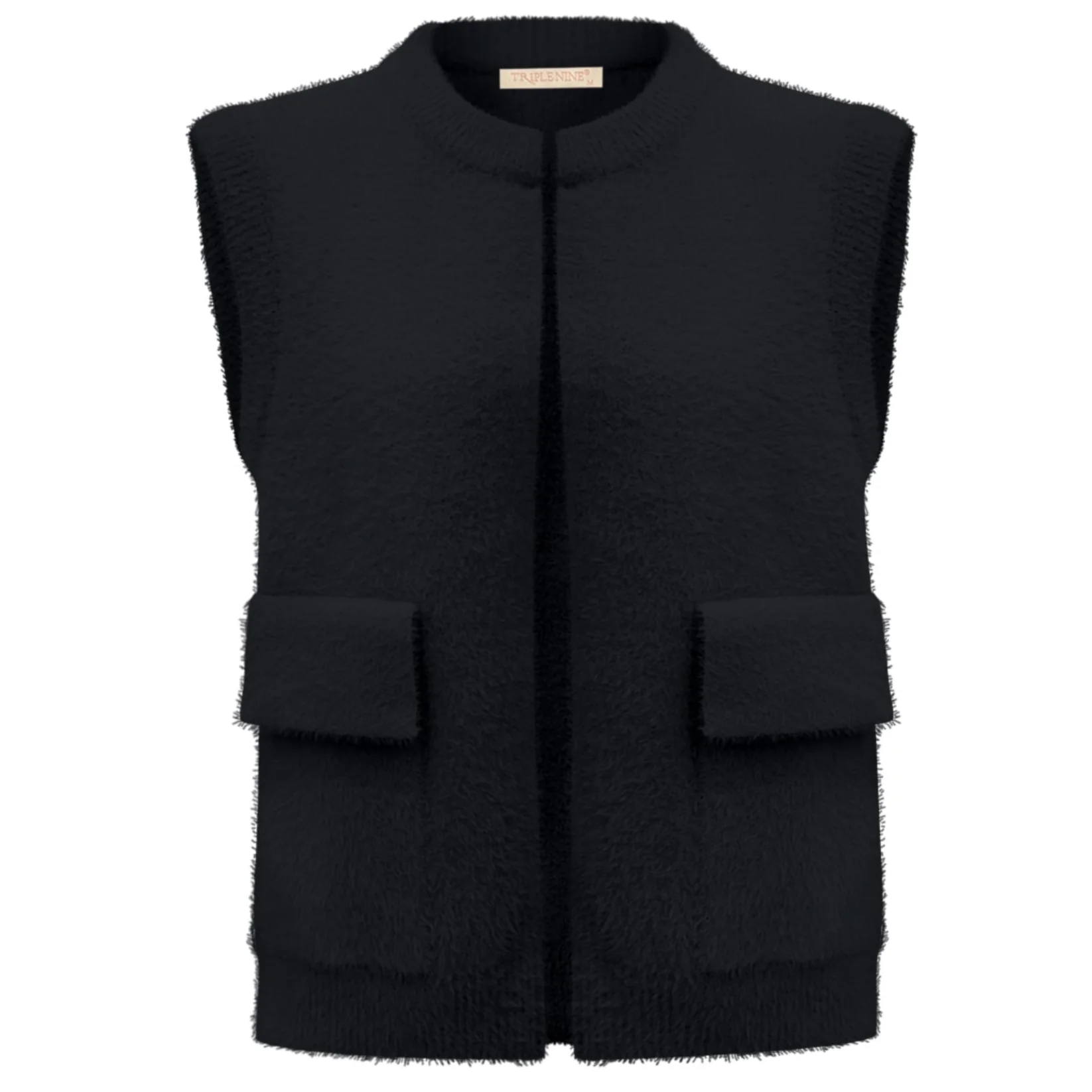 Triple Nine fluffy gilet zwart