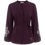 Triple Nine travel blouse bohemian aubergine
