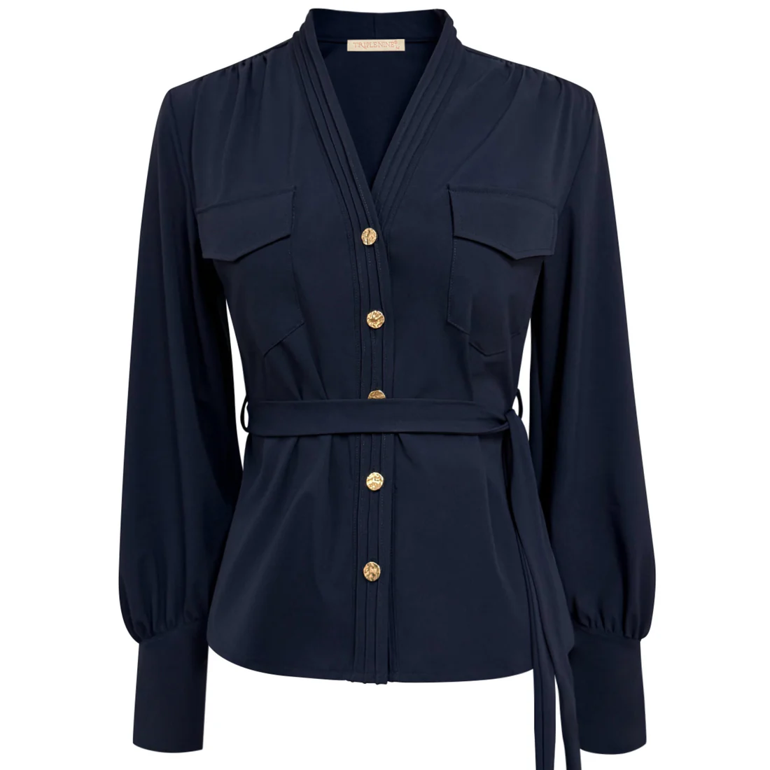 Triple Nine travel blouse megan navy