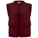 Triple Nine fluffy gilet bordeaux