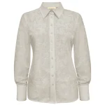 Triple Nine travel blouse butterfly beige