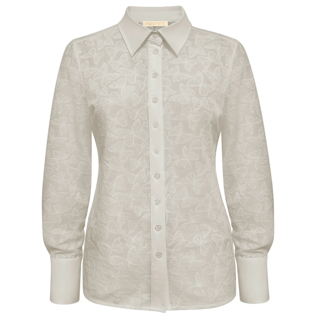 Triple Nine travel blouse butterfly beige