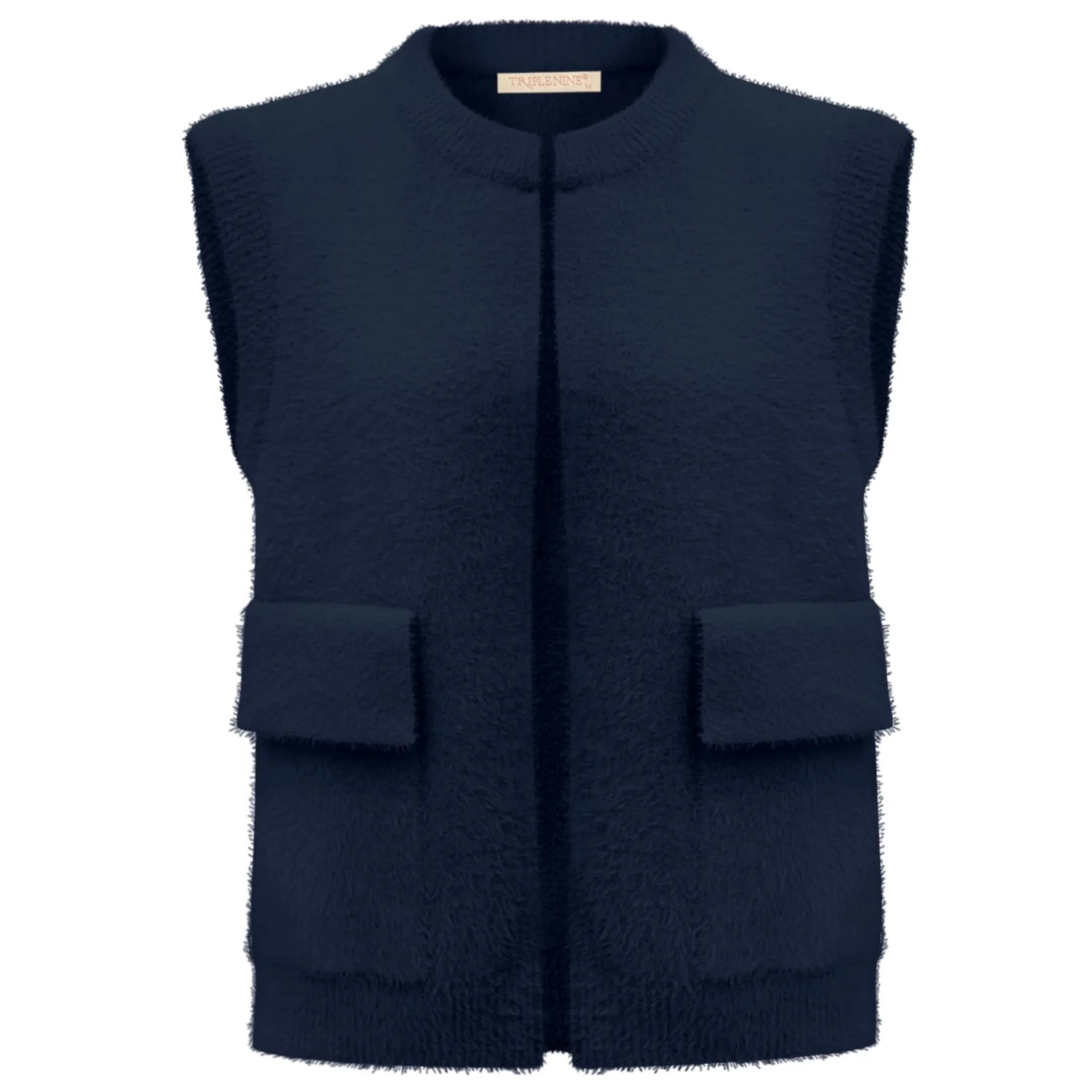 Triple Nine fluffy gilet blue