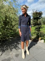 Mi Piace travel jurk drie kwart mouw blue jeans