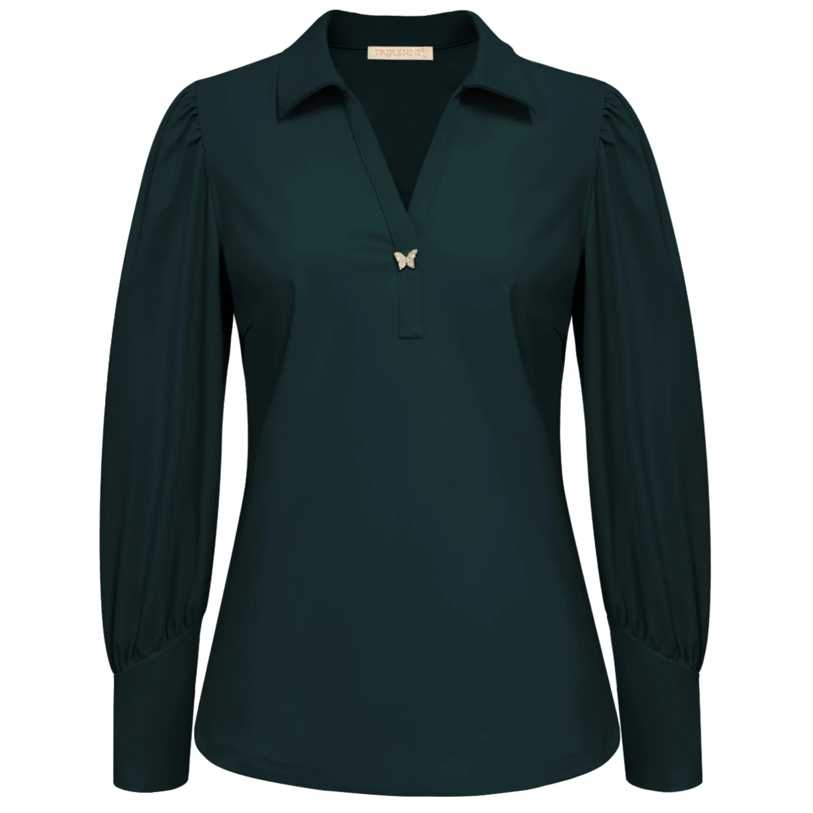 Triple Nine travel blouse vlinder groen