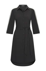 Mi Piace travel jurk drie kwart mouw zwart wit