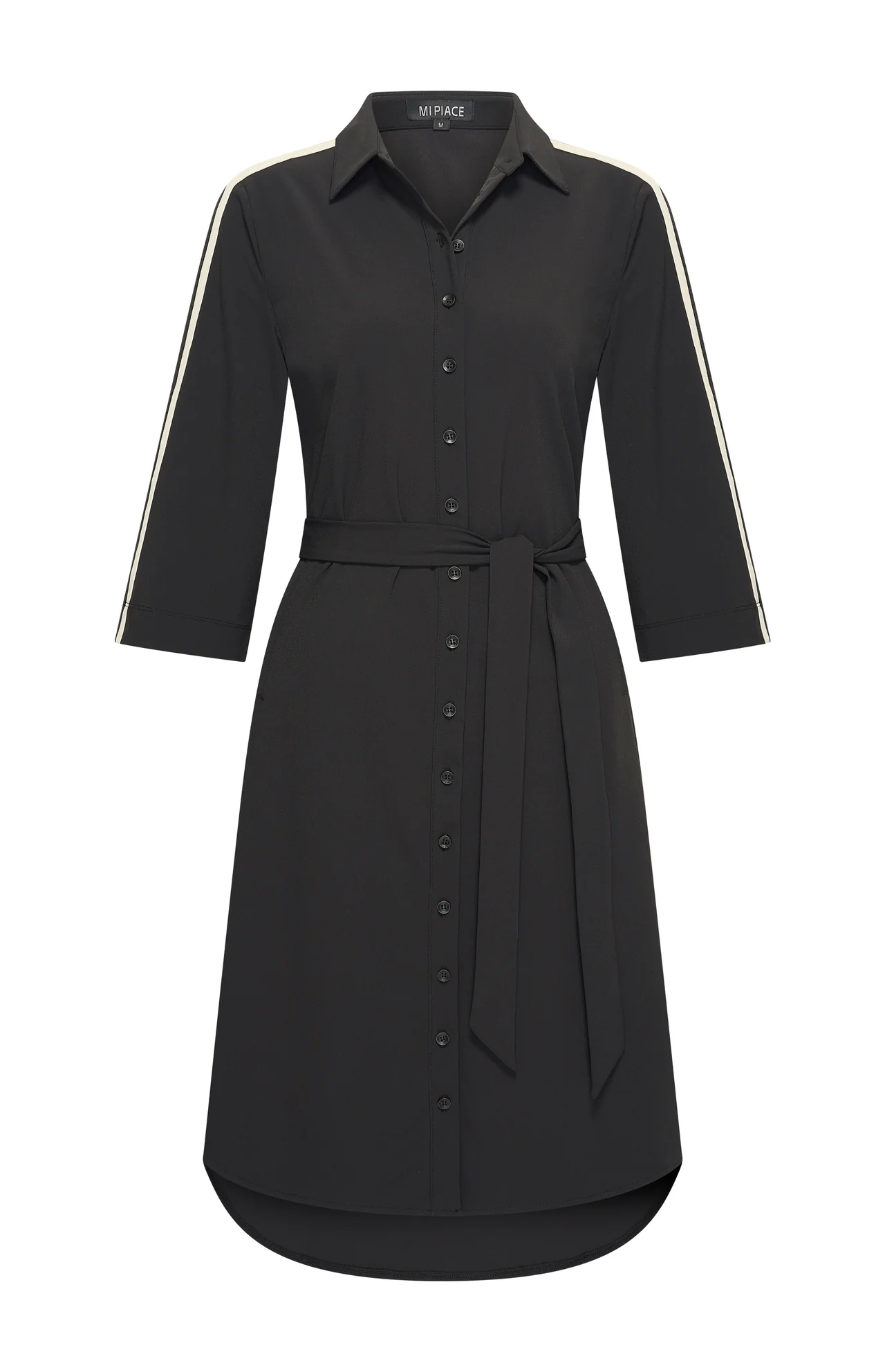 Mi Piace travel jurk drie kwart mouw zwart wit