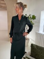 Triple Nine travel blouse Bobby vlinder velvet green