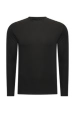 Heren cotton shirt long sleeves black